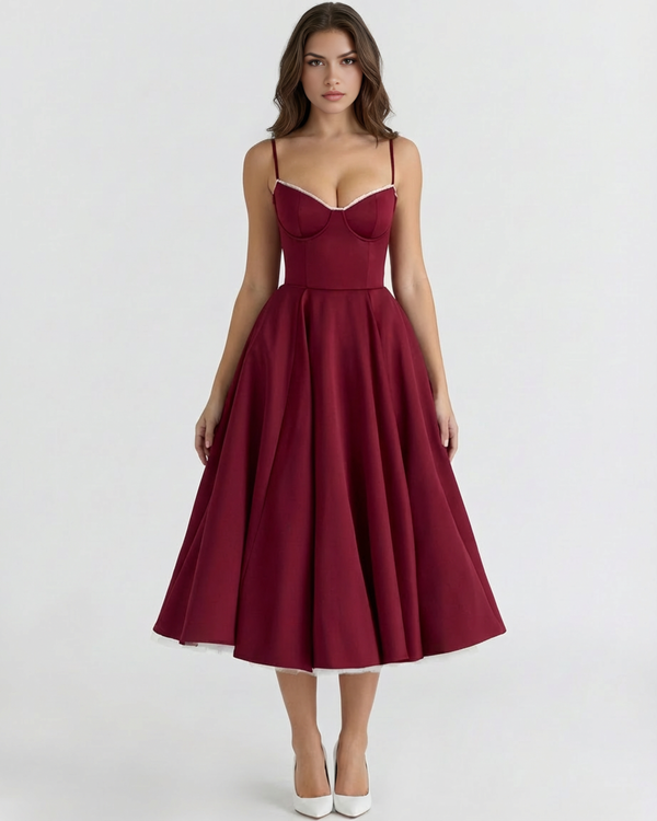 SELARA – SCULPTED BODICE MIDI DRESS