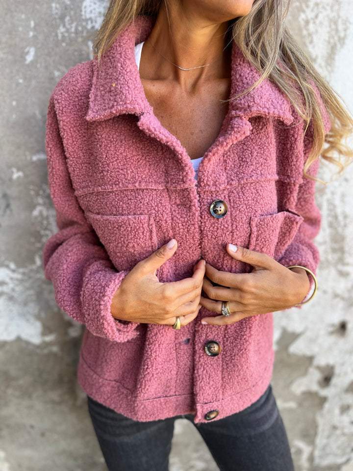 Roselle | Kuschelige Teddy-Knopfjacke