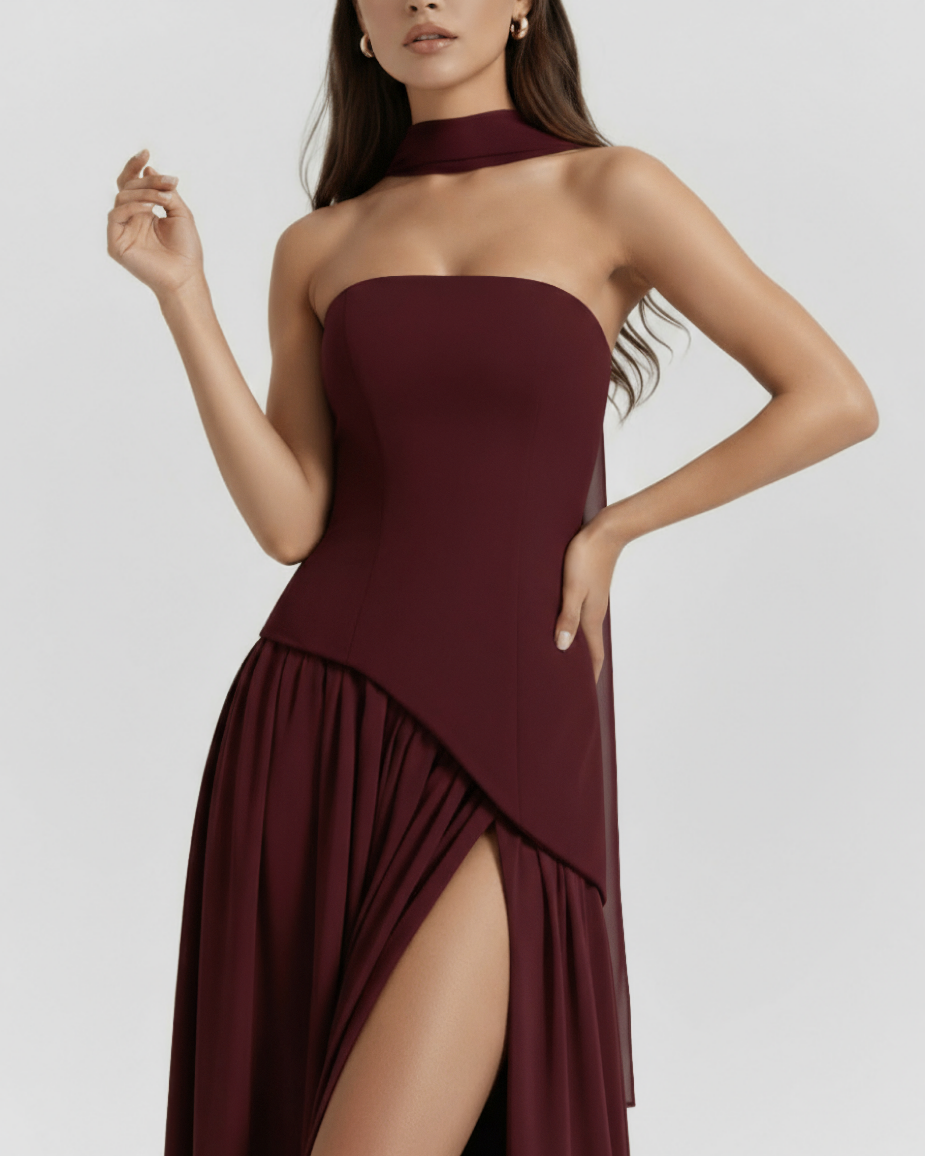 SERENIS – MAXIKLEID MIT GEFORMTEM Mieder