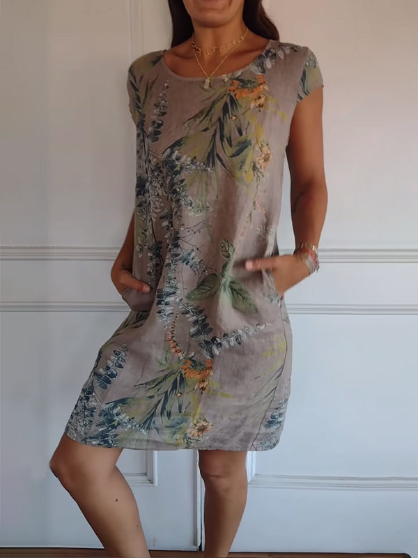 SAMANTHA | Robe élégante à col rond couvrant le ventre