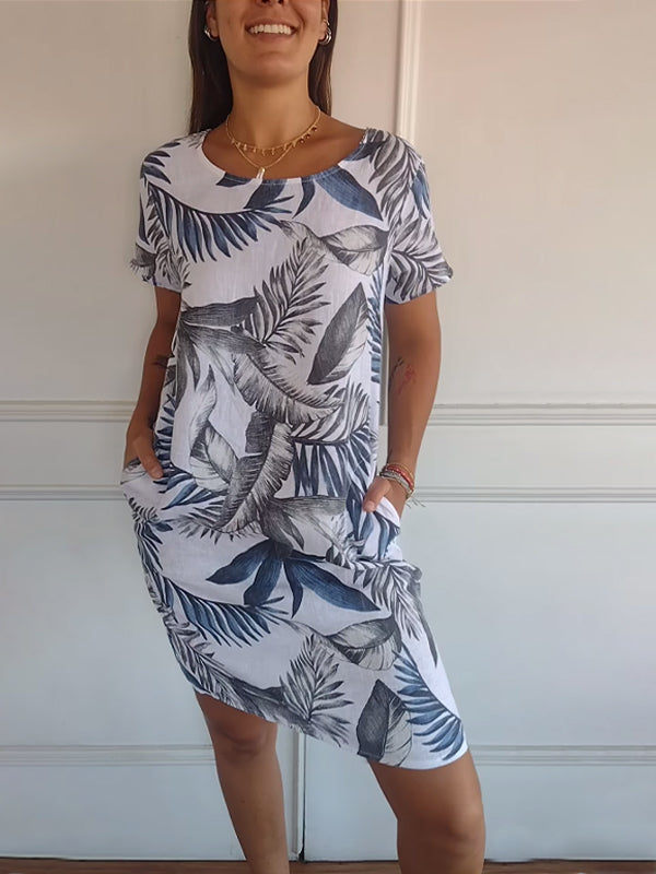 SAMANTHA | Robe élégante à col rond couvrant le ventre