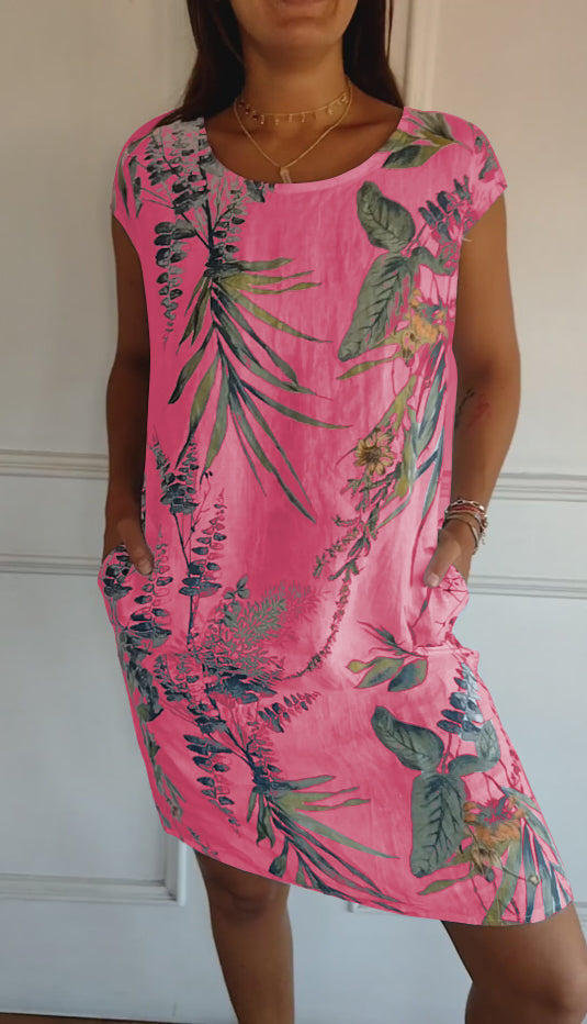 SAMANTHA | Robe élégante à col rond couvrant le ventre
