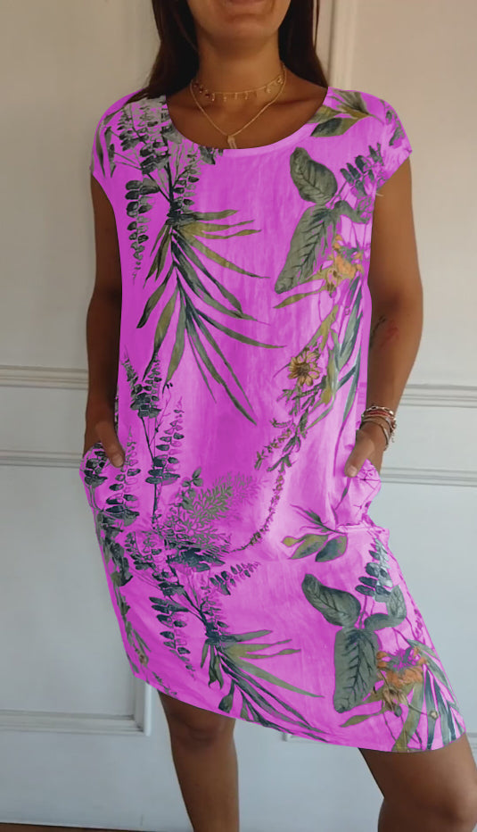 SAMANTHA | Robe élégante à col rond couvrant le ventre