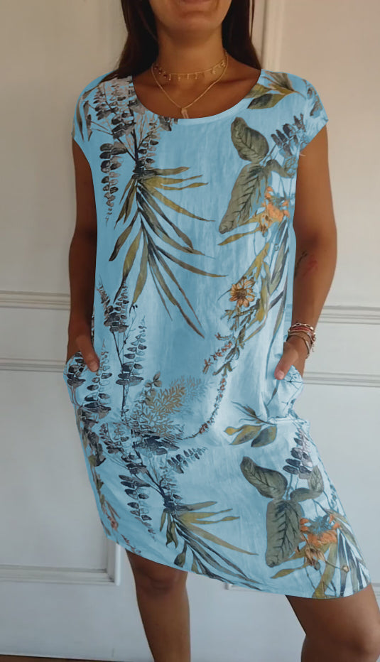 SAMANTHA | Robe élégante à col rond couvrant le ventre