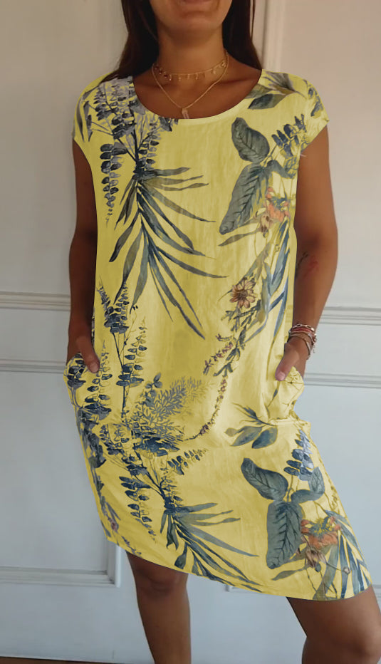 SAMANTHA | Robe élégante à col rond couvrant le ventre