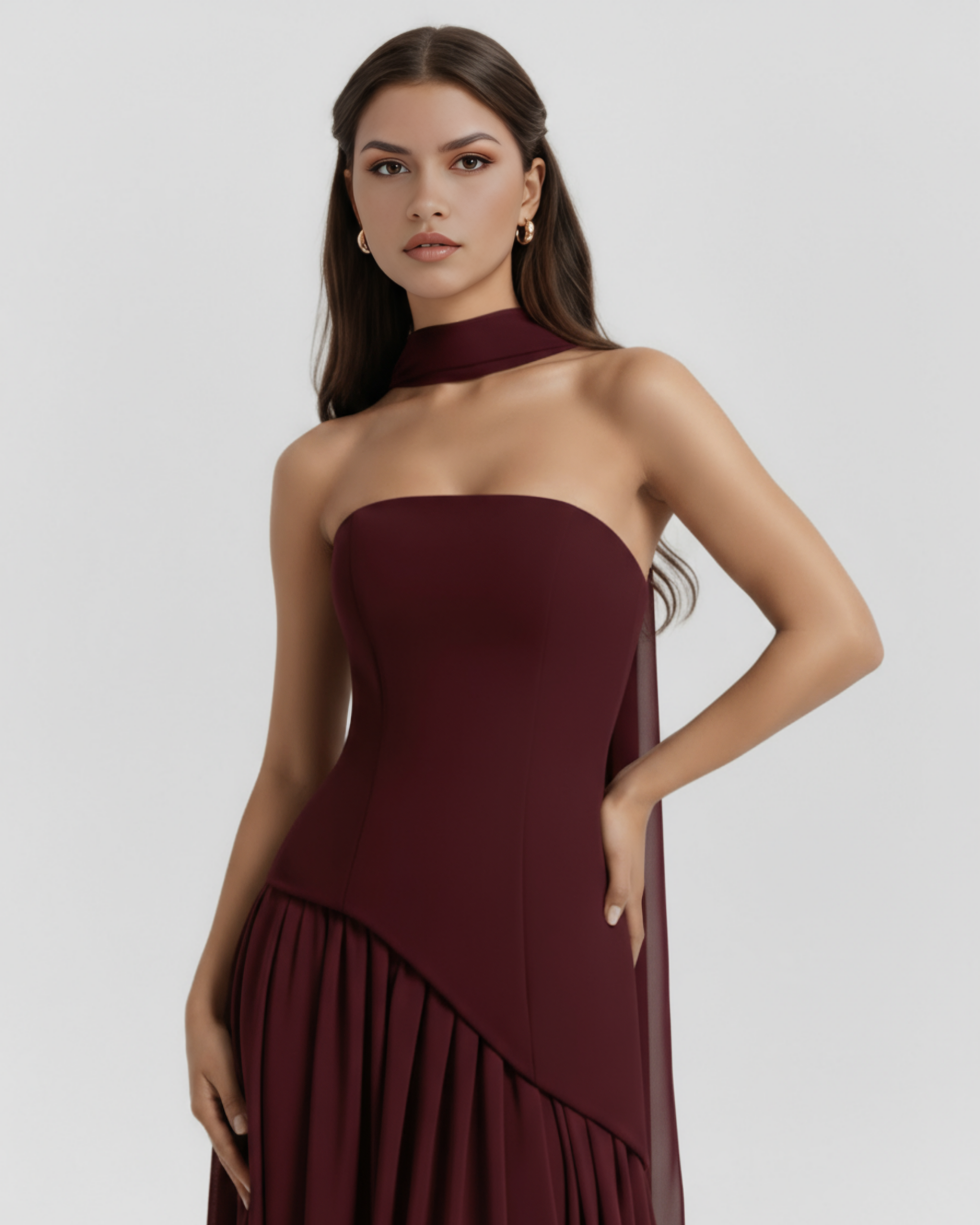 SERENIS – MAXIKLEID MIT GEFORMTEM Mieder