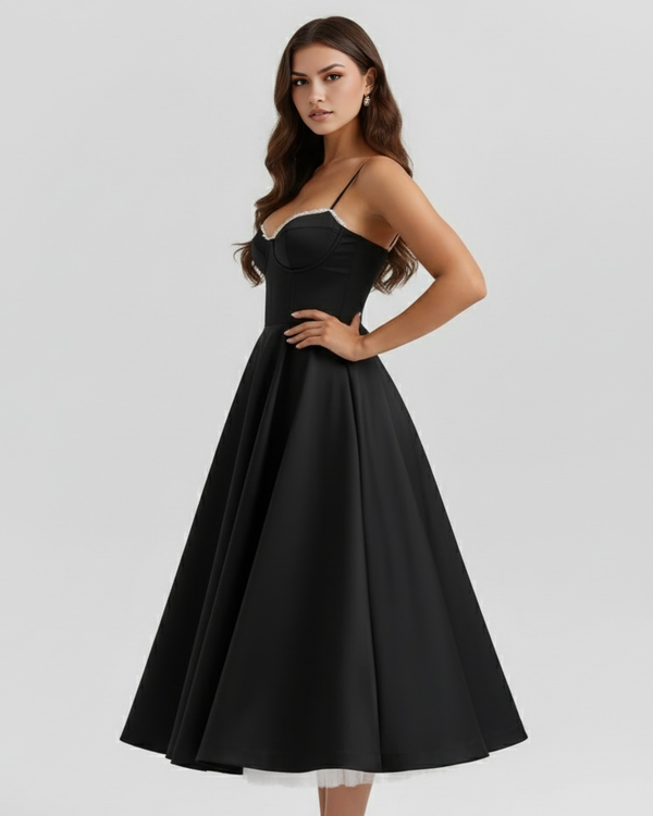 SELARA – SCULPTED BODICE MIDI DRESS