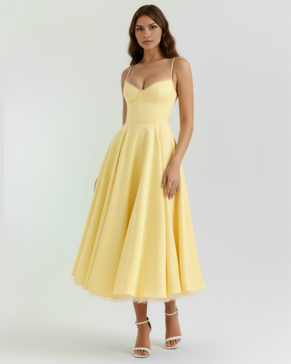 SELARA – SCULPTED BODICE MIDI DRESS