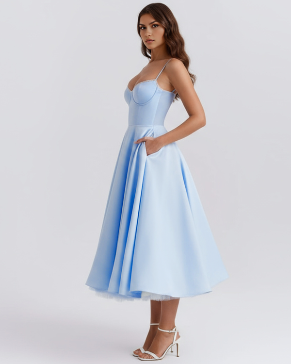 SELARA – SCULPTED BODICE MIDI DRESS