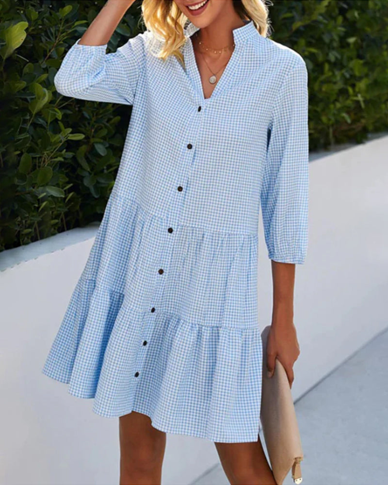 CIENNA | Robe élégante boutonnée avec couverture parfaite du ventre