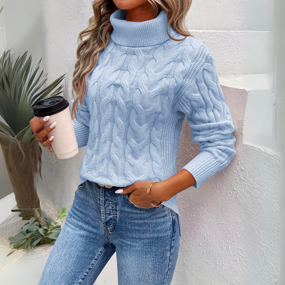 Cavera | Rollkragenpullover mit Zopfmuster