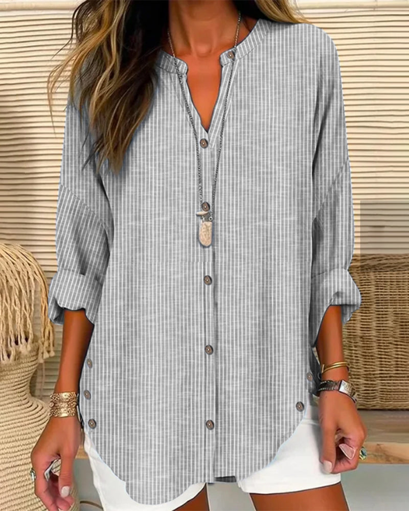 ISABELLA | Blouse rayée élégante couvrant le ventre