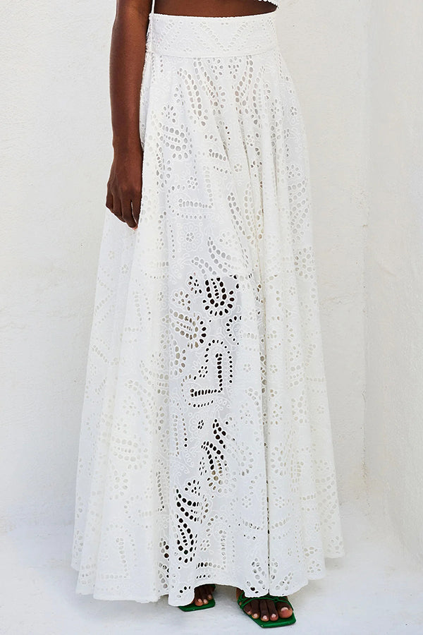 Eliana Two-Piece Set – Summer Look with Maxi Skirt & Embroidery
