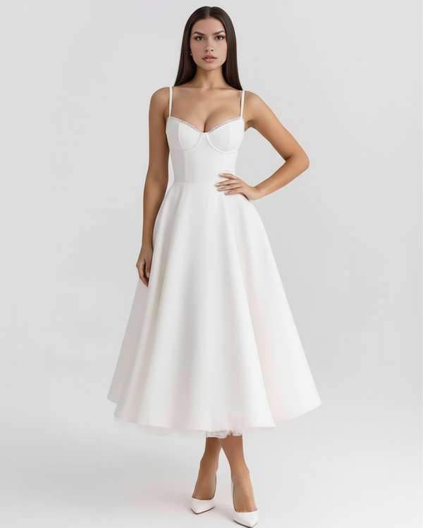 SELARA – SCULPTED BODICE MIDI DRESS