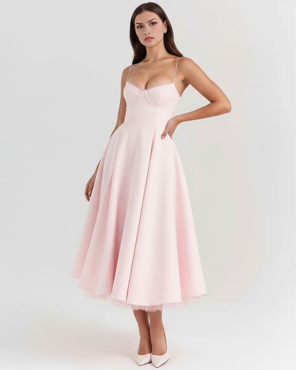 SELARA – SCULPTED BODICE MIDI DRESS