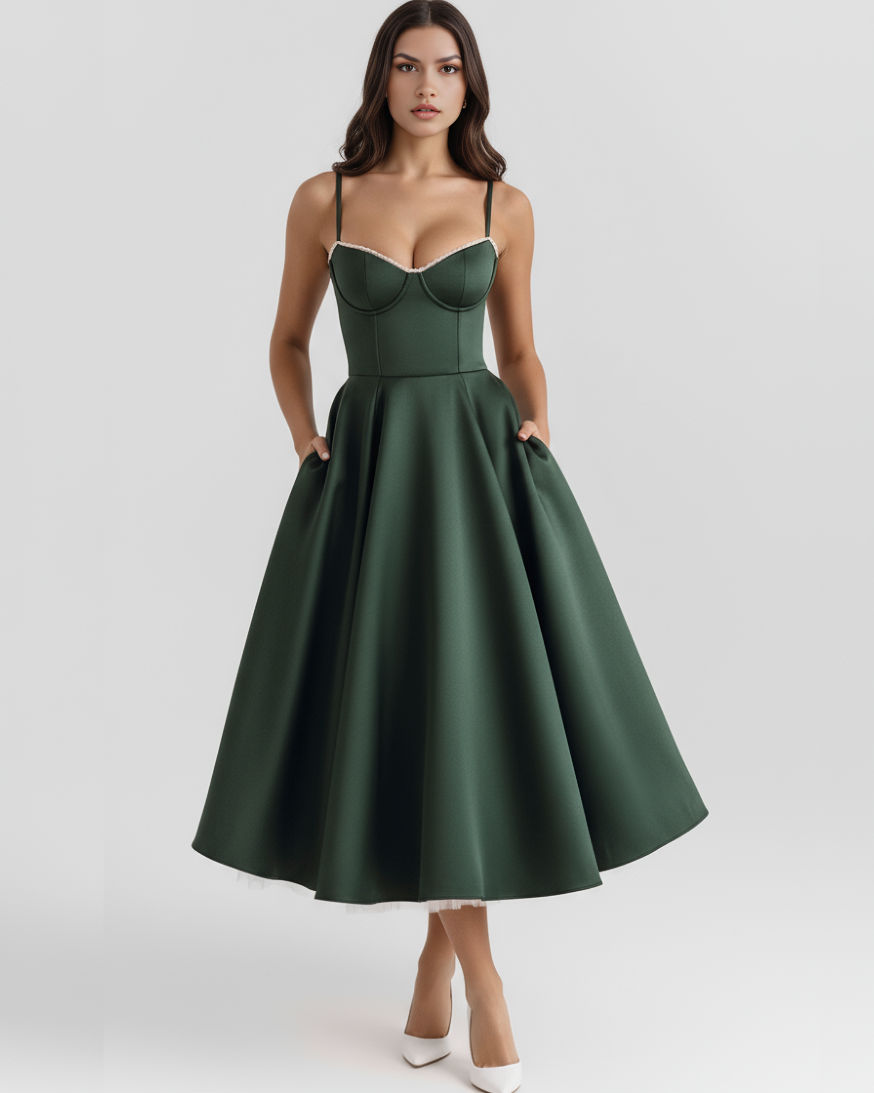SELARA – SCULPTED BODICE MIDI DRESS
