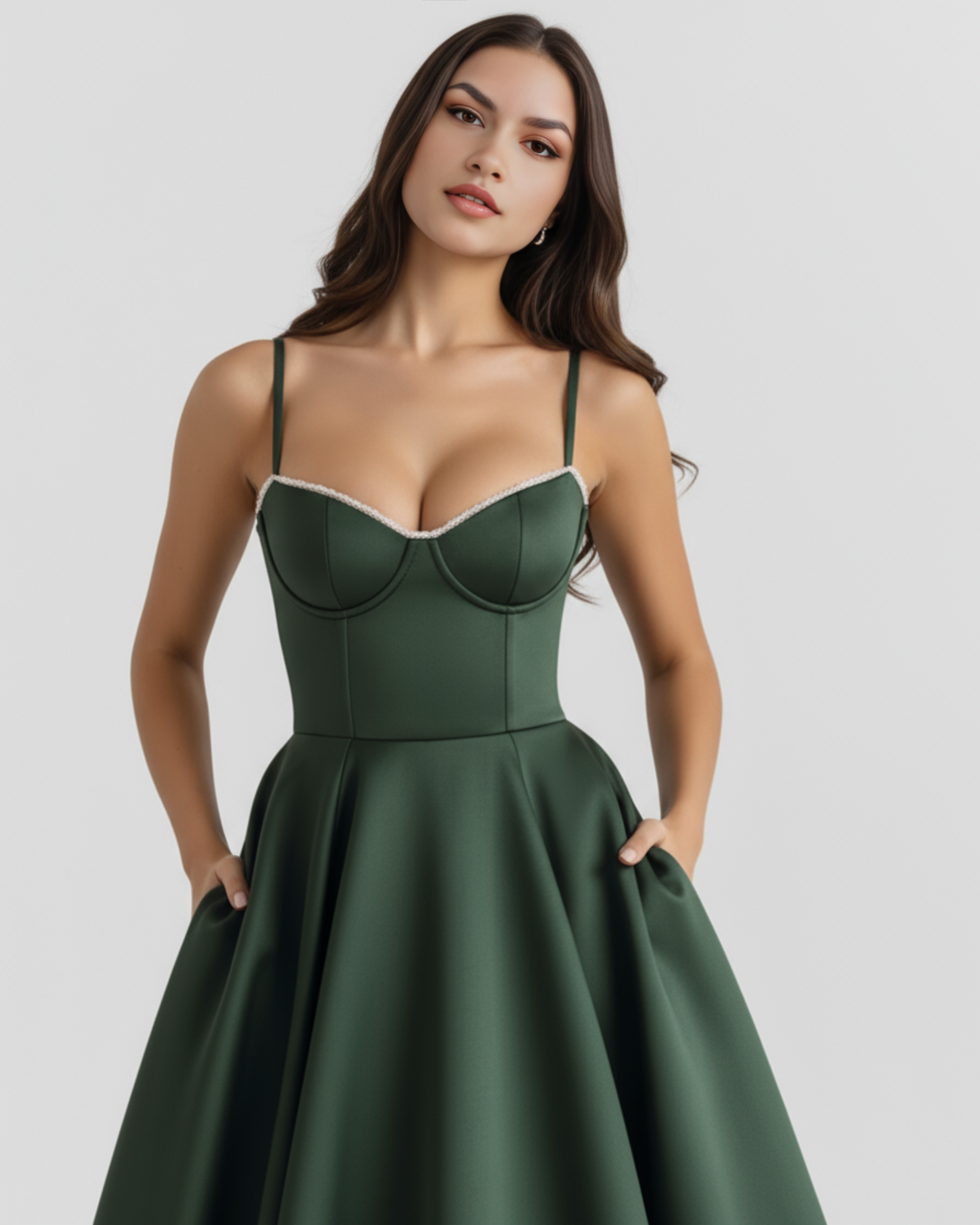 SELARA – SCULPTED BODICE MIDI DRESS