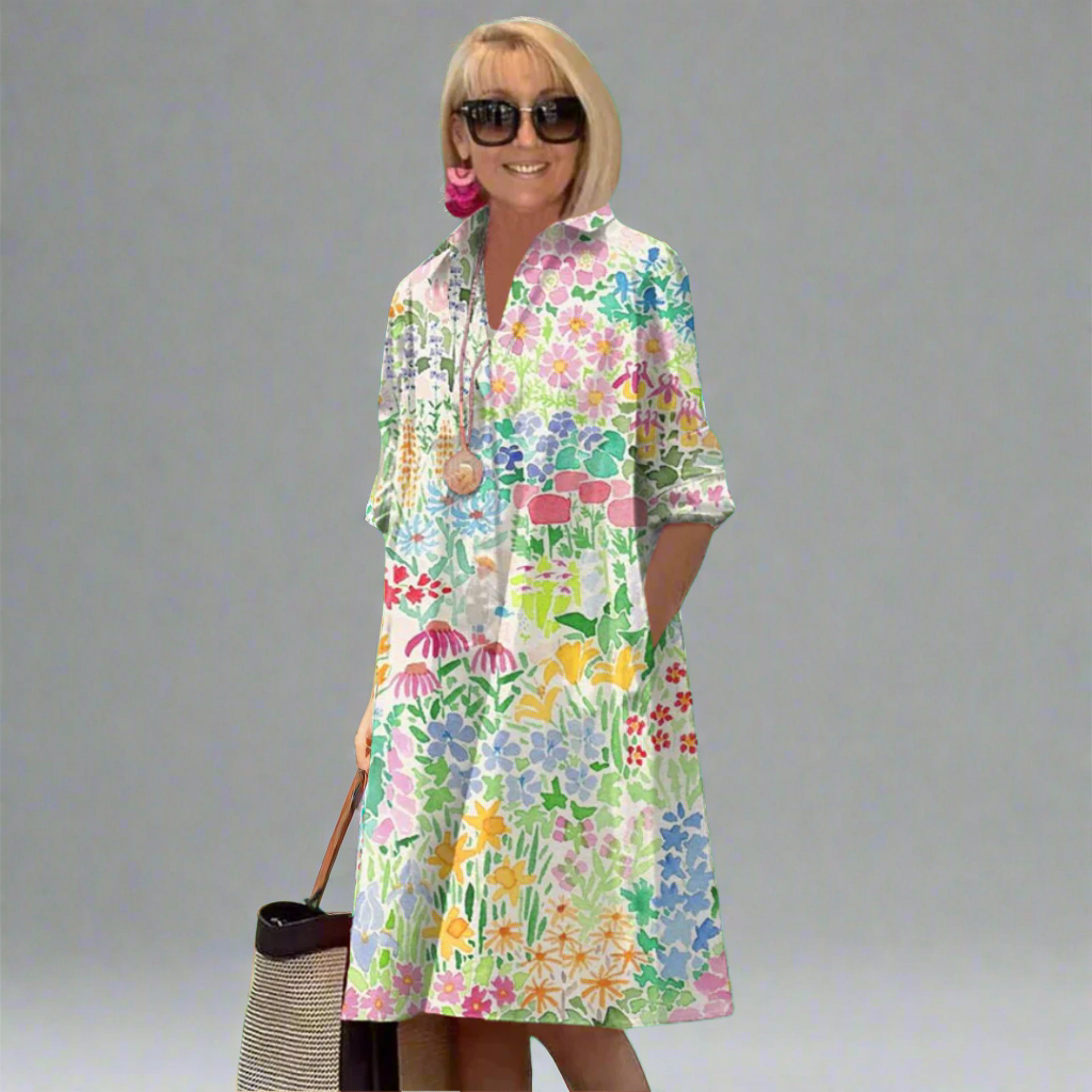 SABRINA | Robe d'été florale élégante couvrant le ventre
