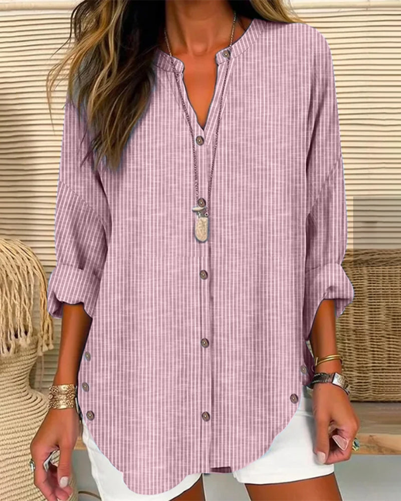 ISABELLA | Blouse rayée élégante couvrant le ventre