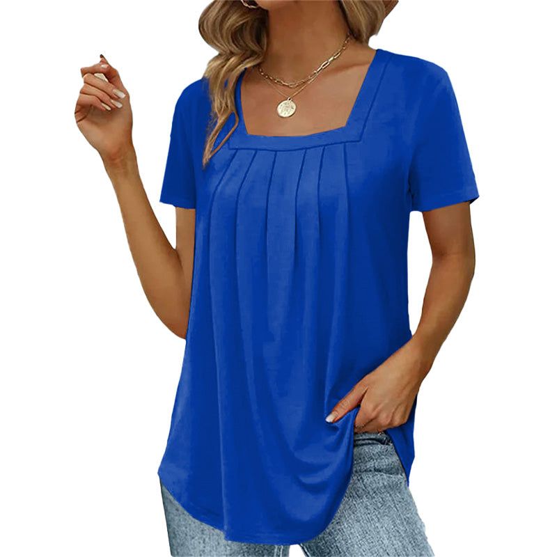 ELIZABETH | BLOUSE D'ÉTÉ PLISSÉE AVEC ENCOLURE CARRÉE