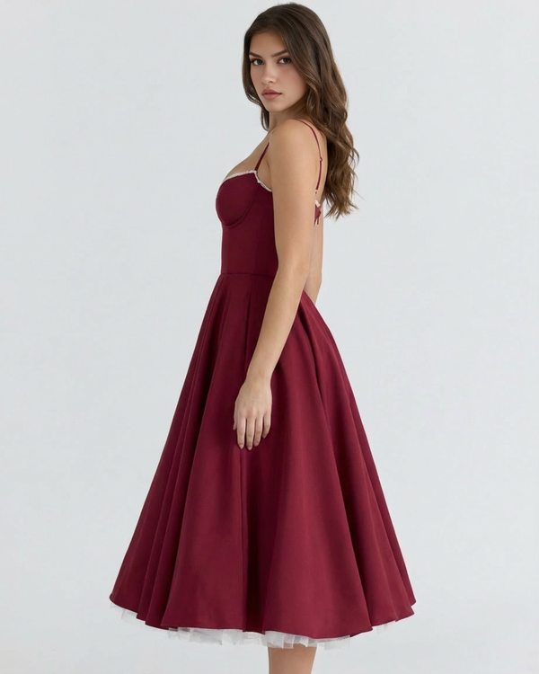 SELARA – SCULPTED BODICE MIDI DRESS