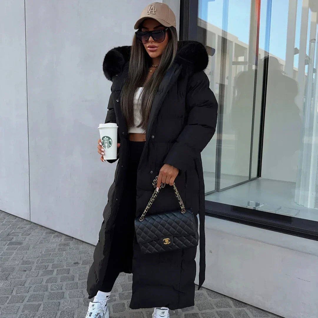 Calivane | Frosted Belted Winter Coat