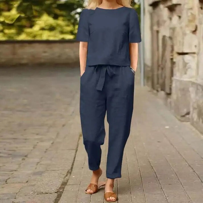 LINA | ENSEMBLE D'ÉTÉ ÉLÉGANT DEUX PIÈCES AVEC COUVERTURE DU VENTRE