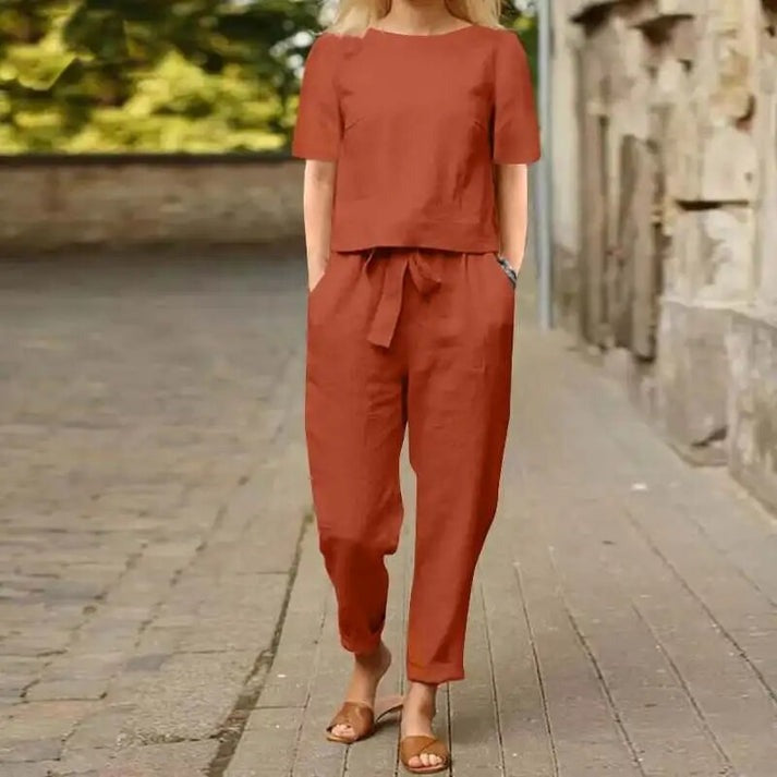 LINA | ENSEMBLE D'ÉTÉ ÉLÉGANT DEUX PIÈCES AVEC COUVERTURE DU VENTRE
