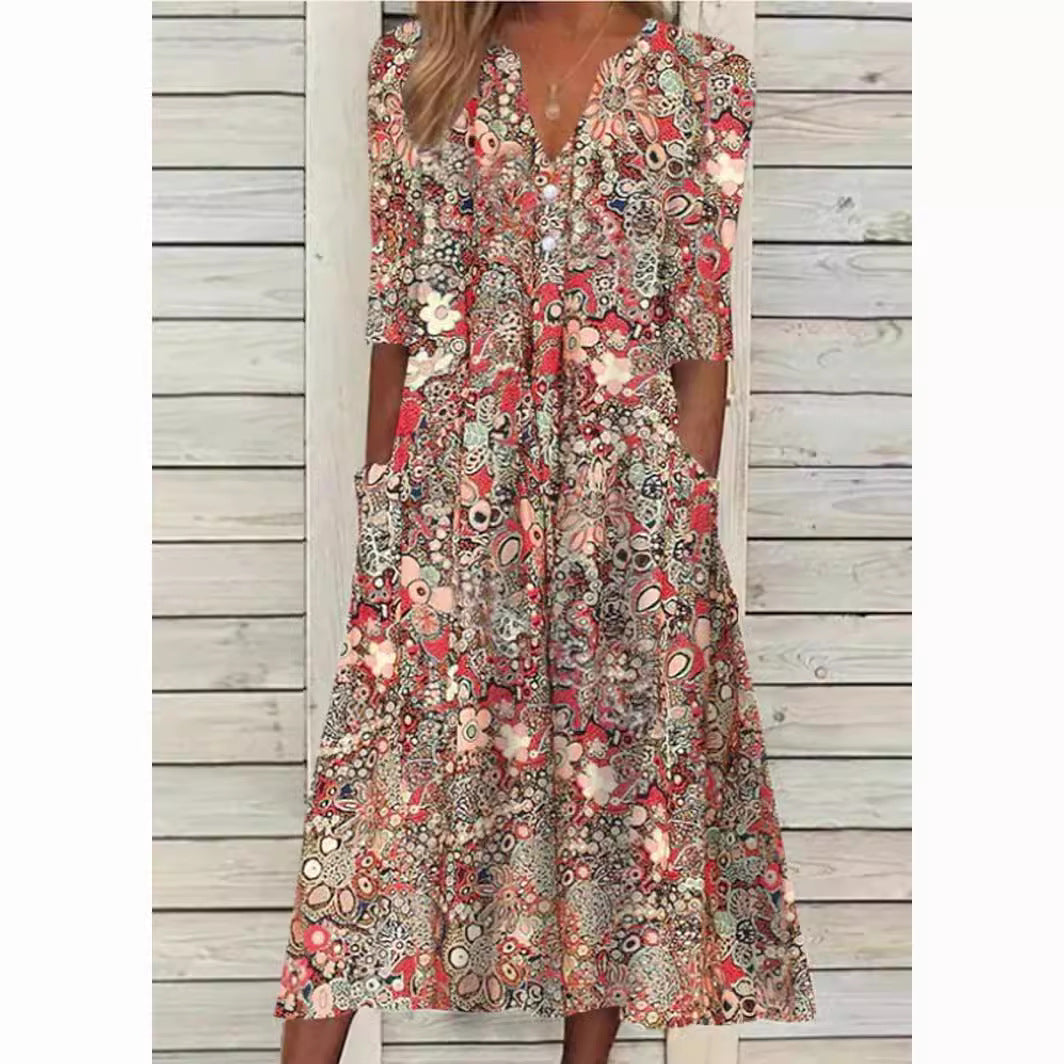 TERESA | ROBE D'ÉTÉ ÉLÉGANTE AVEC COUVERTURE DU VENTRE