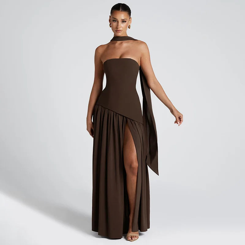 Cassienne | Elegantes Maxikleid mit hohem Schlitz