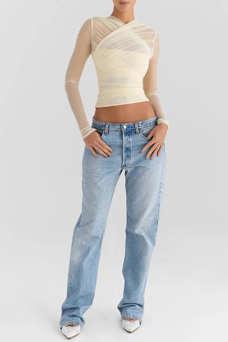 Althira | Sheer Mesh Long Sleeve Elegance Top