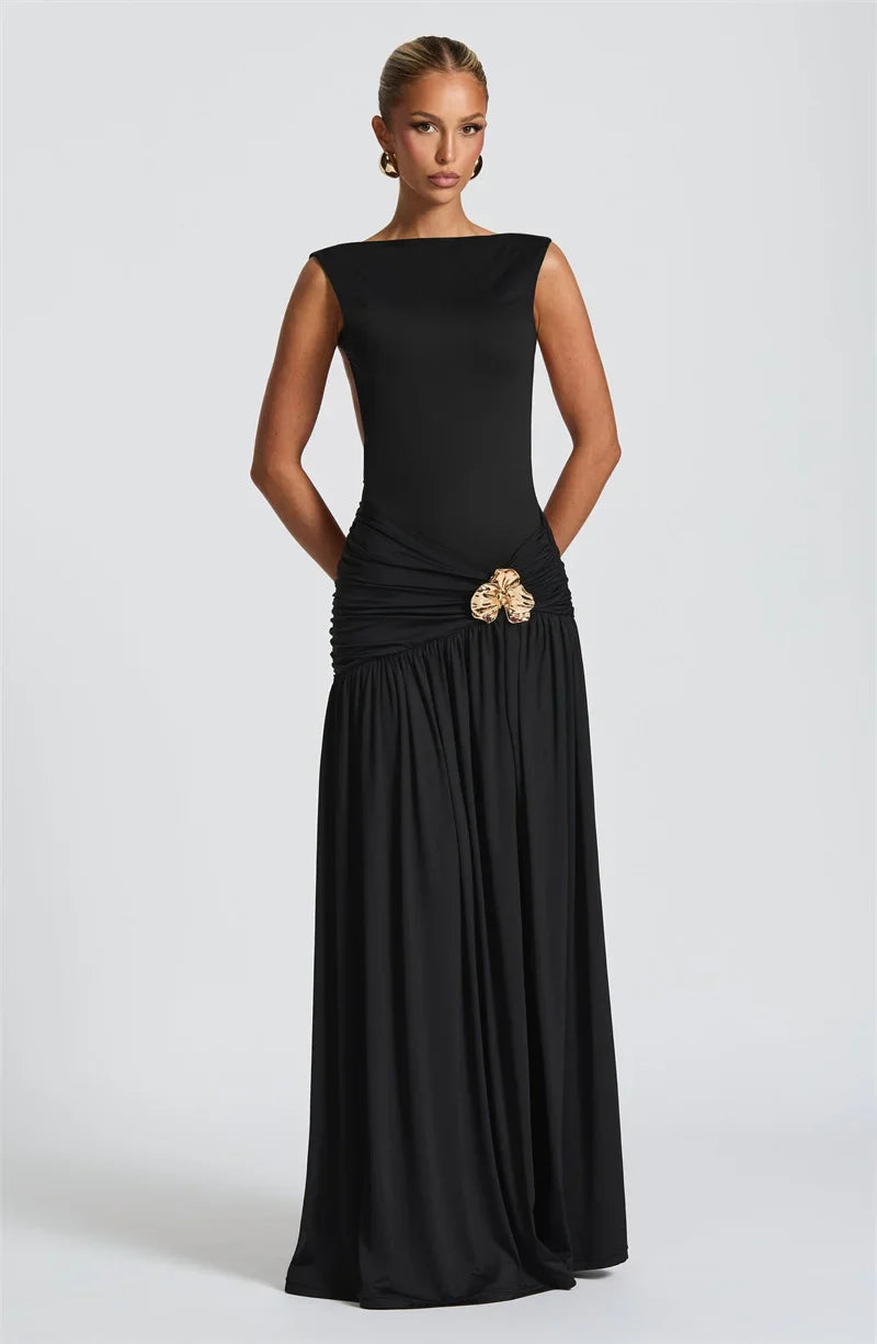Ambrisse | Regal Ruched Maxi Gown