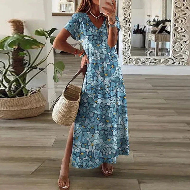 CLARISSE | Robe maxi bohème élégante couvrant le ventre