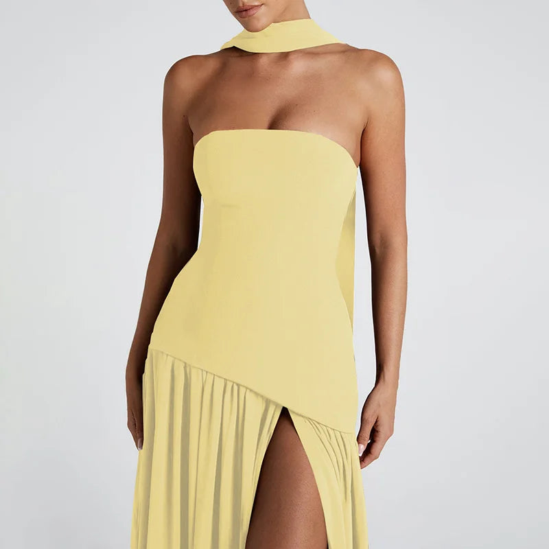 Cassienne | Elegantes Maxikleid mit hohem Schlitz