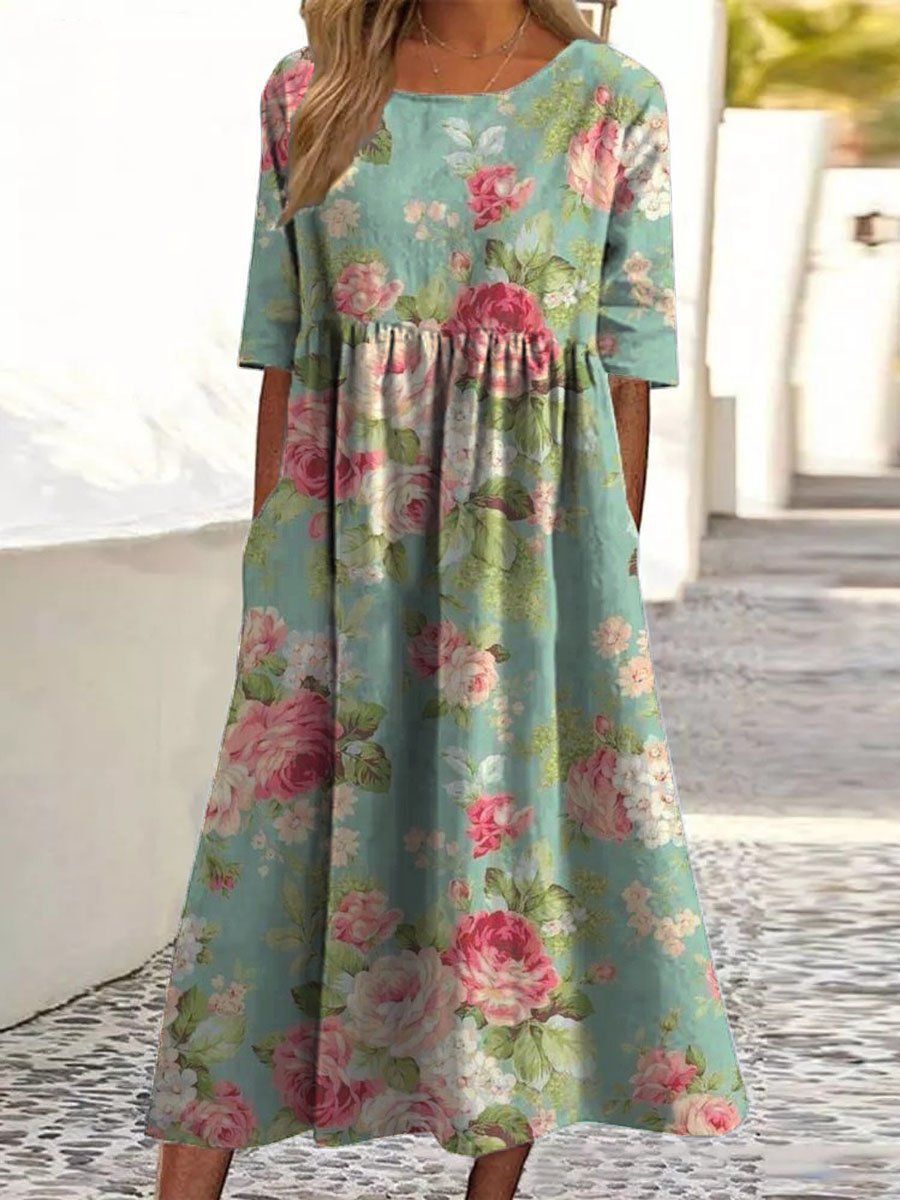 COURTNEY | ROBE MIDI BRODÉE ÉLÉGANTE AVEC COUVERTURE DU VENTRE