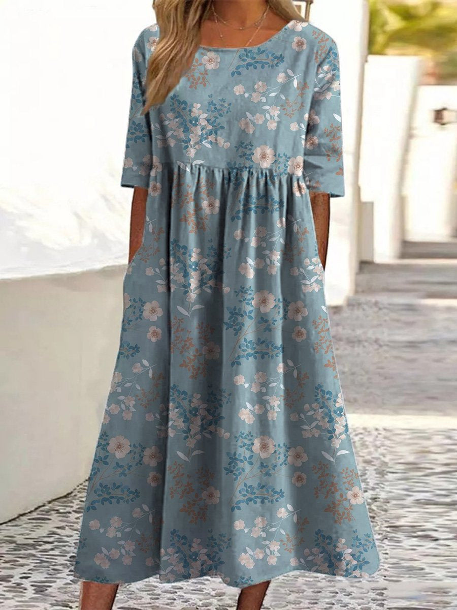 COURTNEY | ROBE MIDI BRODÉE ÉLÉGANTE AVEC COUVERTURE DU VENTRE