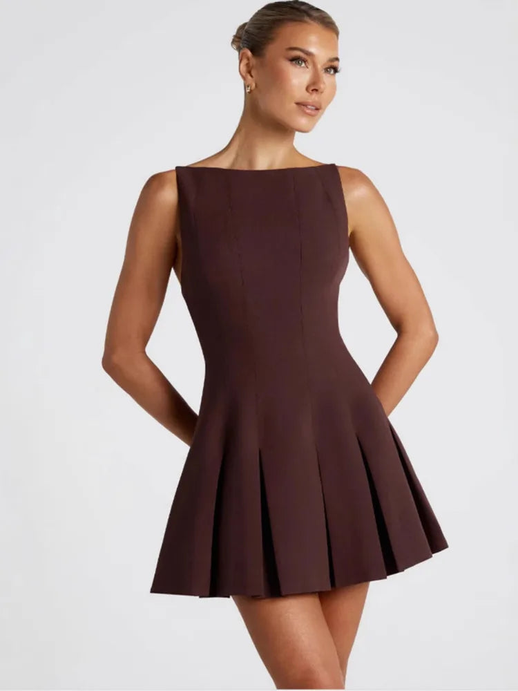 Zephina | Plissiertes A-Linien-Minikleid