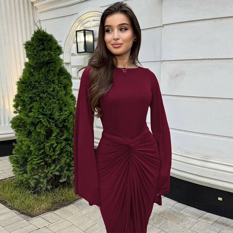 Fiorina | Drapiertes, elegantes Maxikleid