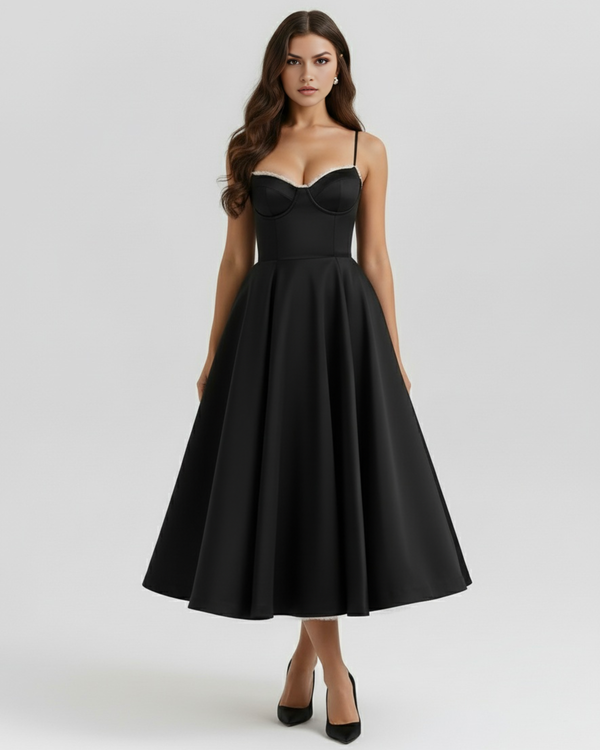 SELARA – SCULPTED BODICE MIDI DRESS