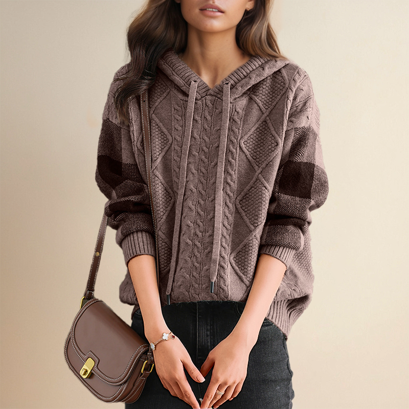 Silvique | Kapuzenpullover mit Zopfmuster