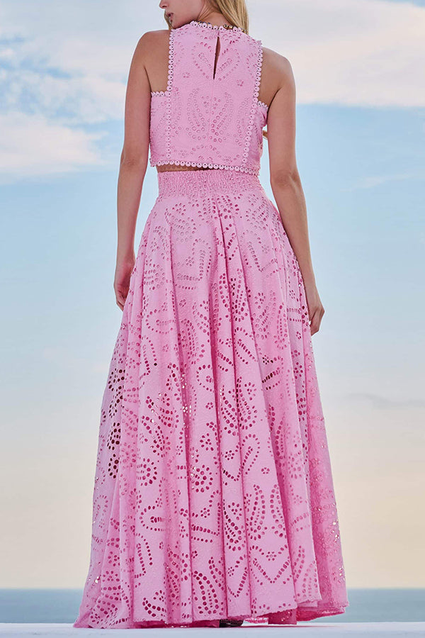 Eliana Two-Piece Set – Summer Look with Maxi Skirt & Embroidery