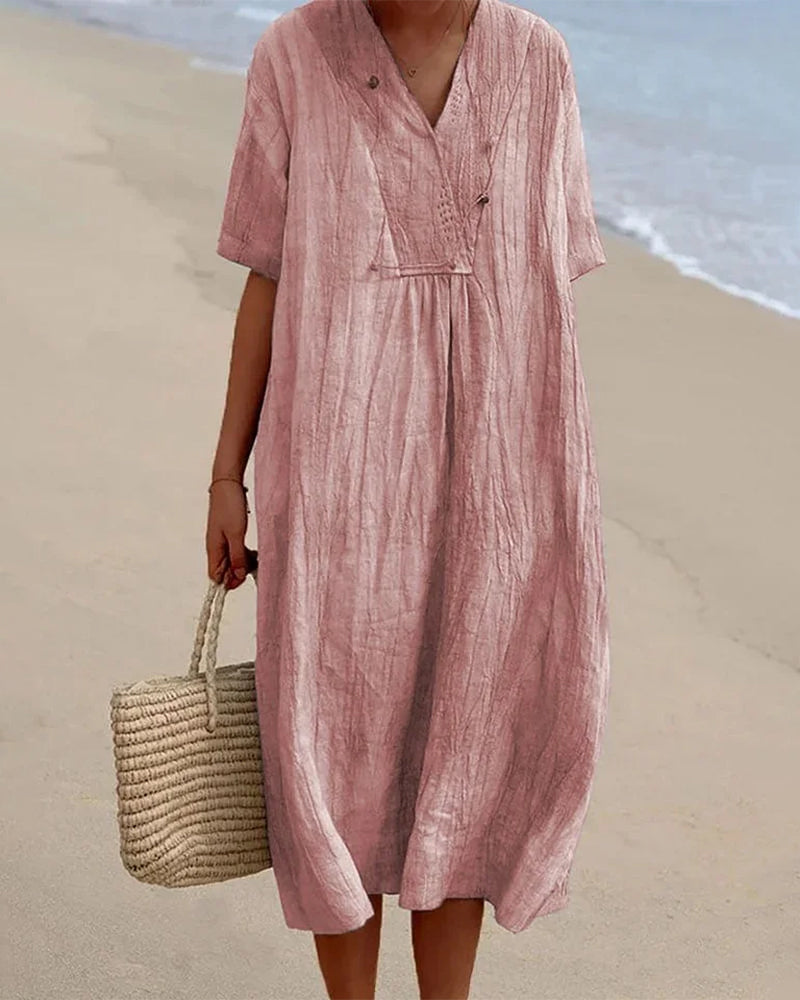 GINA | Robe élégante en lin couvrant le ventre