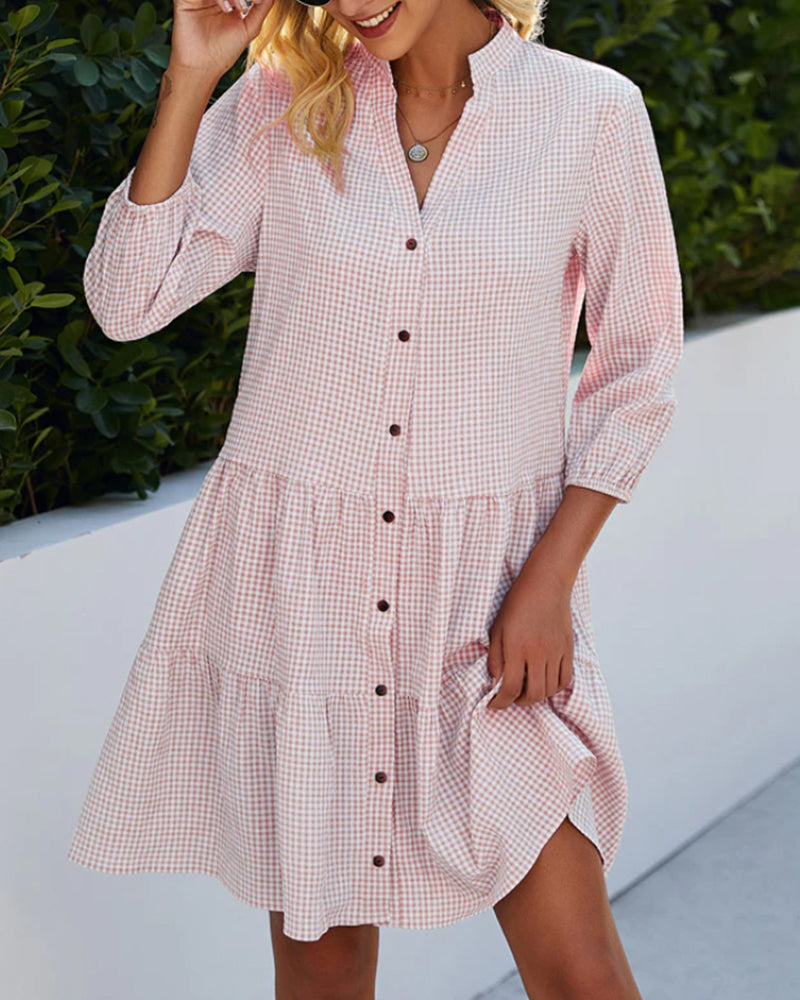 CIENNA | Robe élégante boutonnée avec couverture parfaite du ventre
