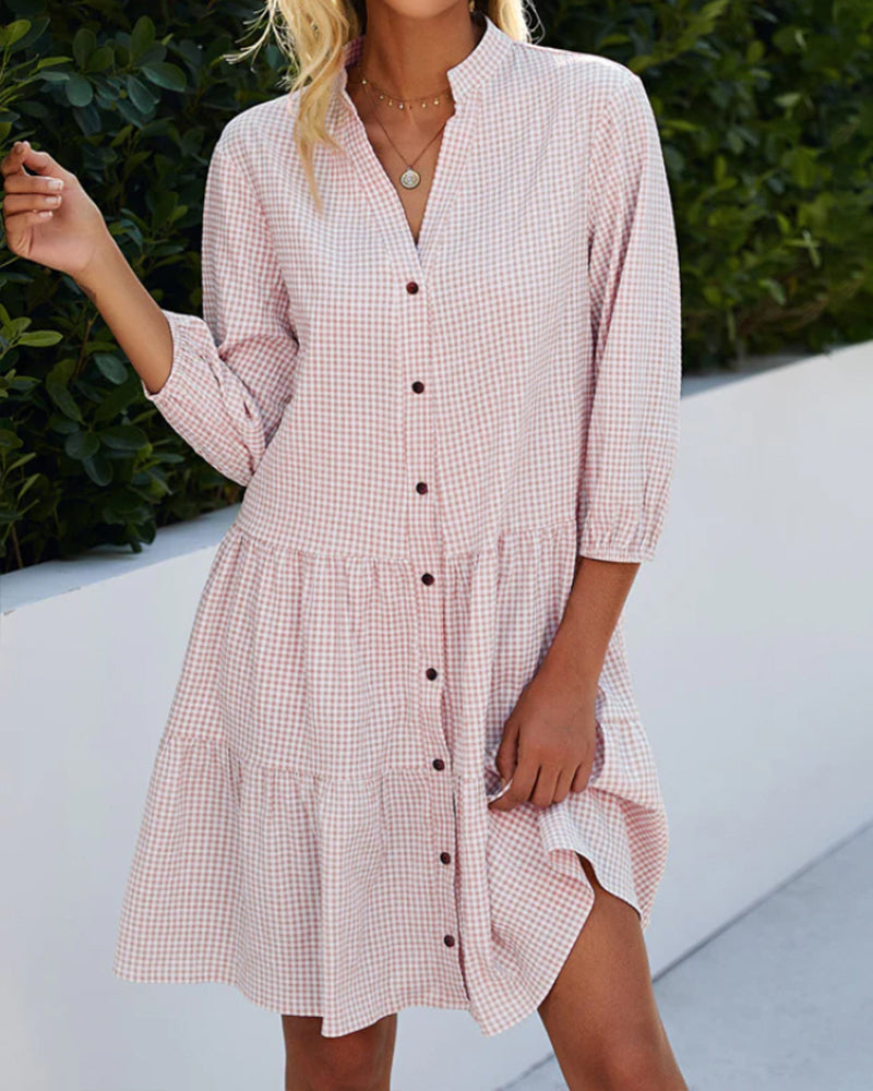 CIENNA | Robe élégante boutonnée avec couverture parfaite du ventre