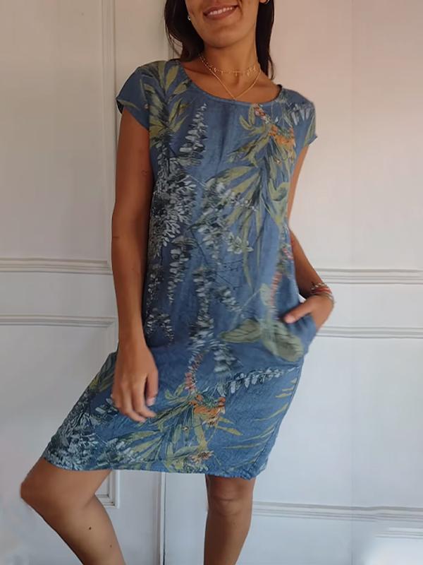 SAMANTHA | Robe élégante à col rond couvrant le ventre