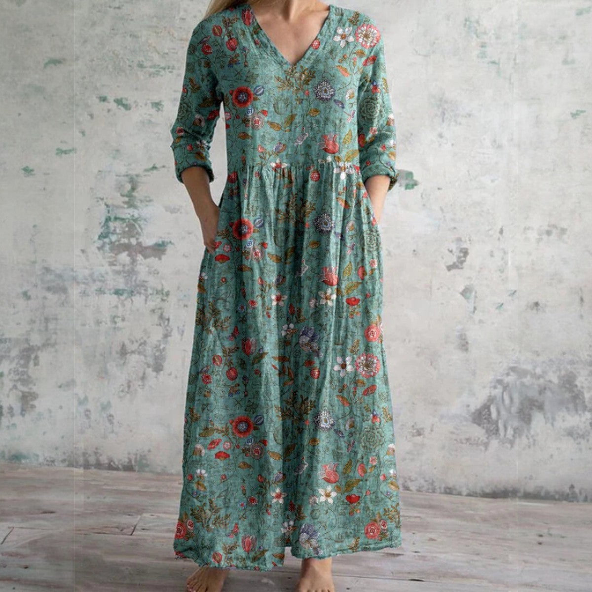LEANNE | Robe maxi florale élégante couvrant le ventre