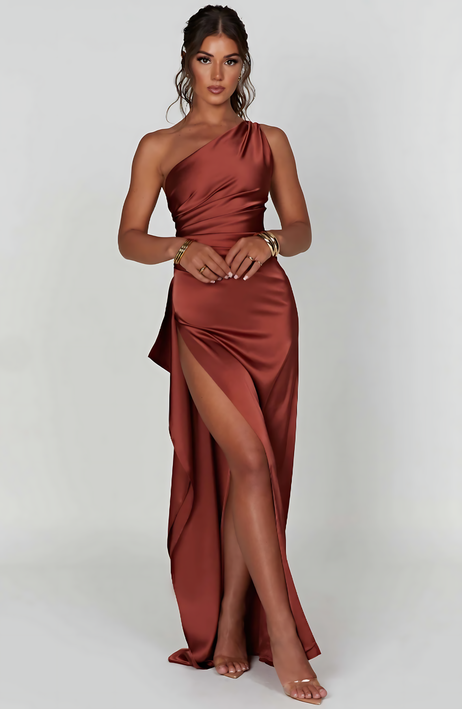 Solana Satin Elegance Maxikleid