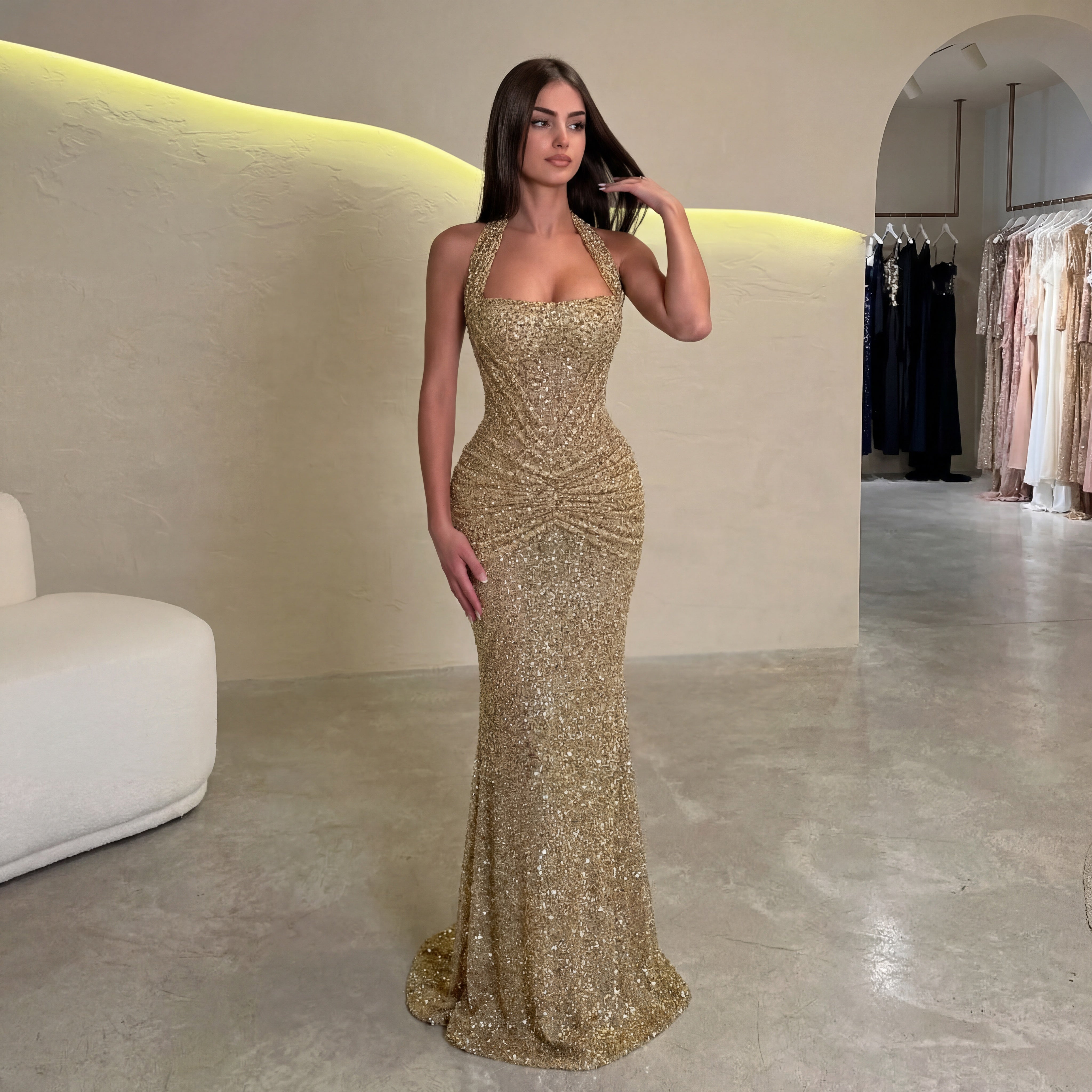Stardust Elegant Sequin Maxi Dress