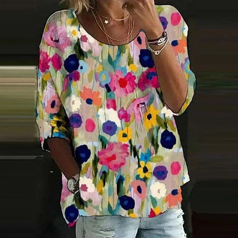 ISABELLA | T-shirt moderne imprimé avec manches coudes
