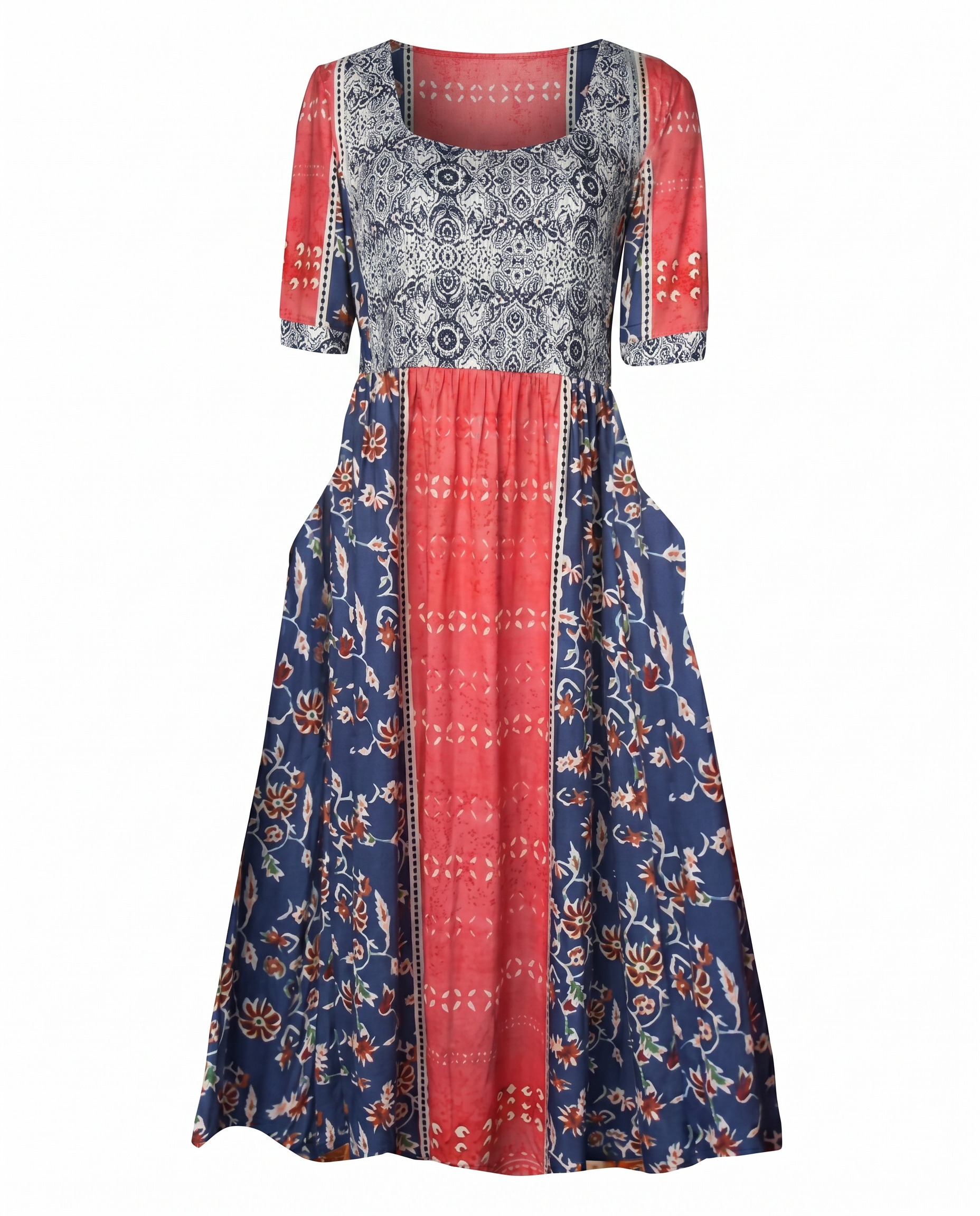 GRACIE | Robe midi bohème élégante avec couverture ventre